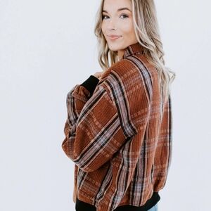 LA MIEL Brown Plaid Jacket